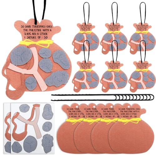 SmoothNovelty 36 Pcs David and Goliath Ornament Craft Kit Sunday School Crafts for Fun Home Activities