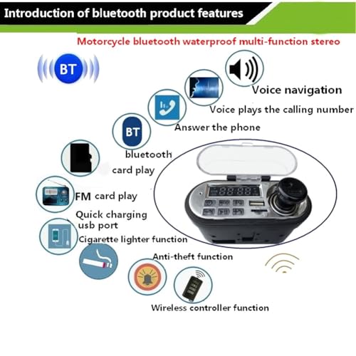 Parlante de Manubrio para Motocicleta Audio 12V MP3 FM miniatura 5