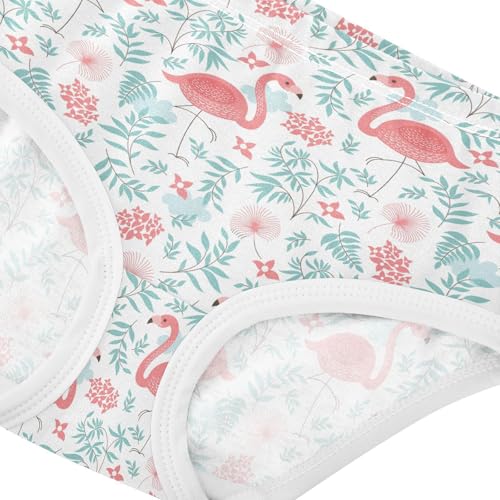 Little Girl Underwear Toddler Panties Kids Undies Flamingo Flowers Soft Cotton Briefs 2T-8Y4
