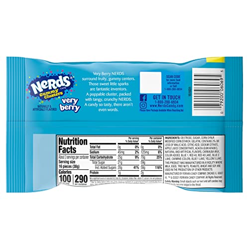 Image of Nerds Gummy Clusters Candy, Very Berry, 3 Ounce (Pack of 24)