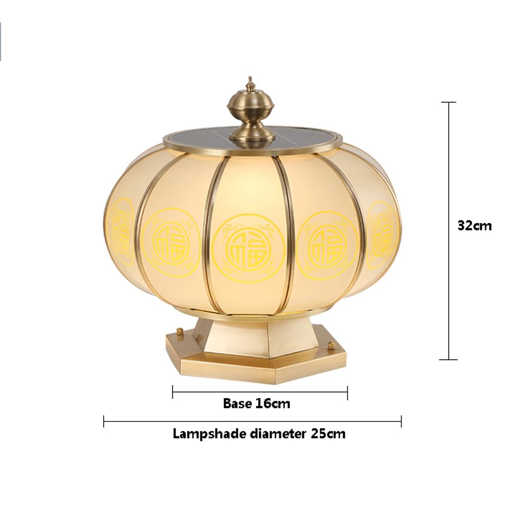 HZWJIA Solar Pillar Lamp 4 Color Temperature Switching Remote Control Pillar Head Lamp IP65 Waterproof Pillar Head Lamp Black Outdoor Waterproof Solar Pillar Lamp For Courtyard Landscape Pillar Lights