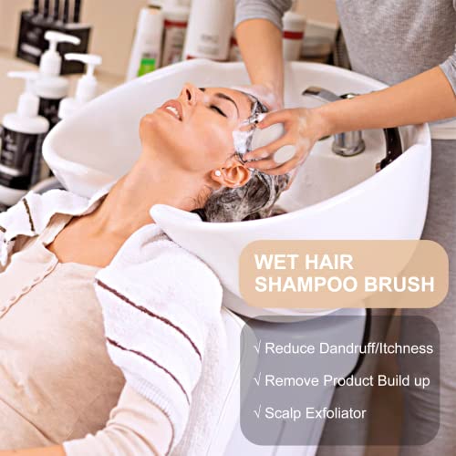 Aimike Scalp Massager Shampoo Brush, Scalp Scrubber W/Soft Silicone Bristles, Scalp Brush/Exfoliator For Washing Hair, Dandruff Removal & Hair Growth Stimulator, Hair Scrubber On Wet Dry Hair - Beige #TOP3