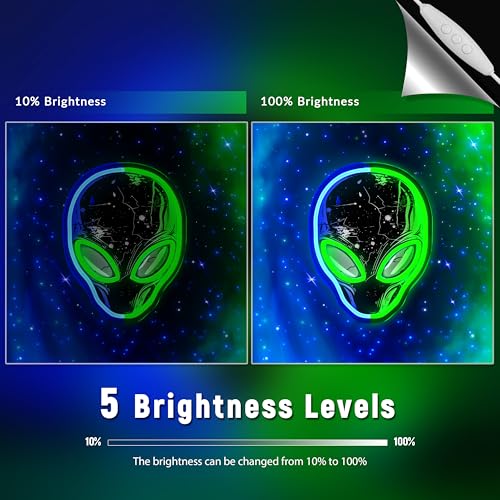 Image of Alien Neon Sign,Dimmable Alien LED Neon Signs for Wall Decor Bedroom Game Room Man Cave Party Decor, LED Light Sign Gifts for Teen Boy Room