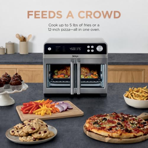 Image of Ninja French Door Premier Air Fry Oven with Cutting Board, Steel, FO103