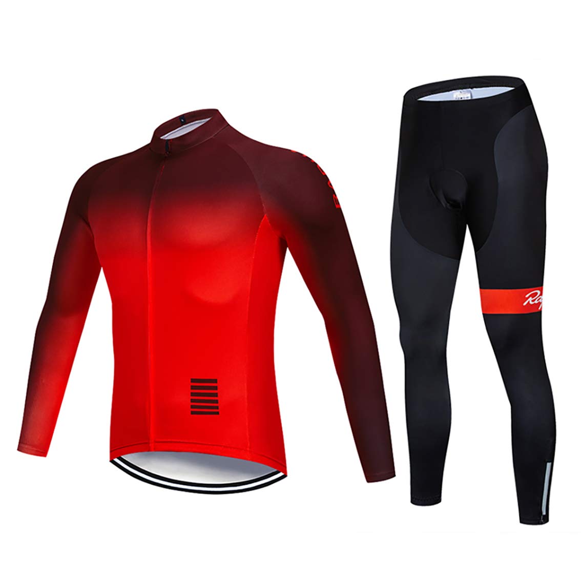 Maillot de ciclismo + pantalón para hombre, manga larga, acolchado para ciclismo, equipo de montaña, transpirable, cómodo