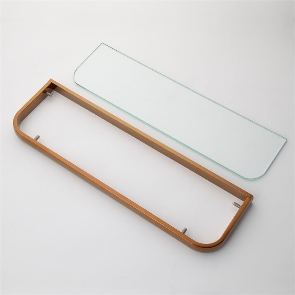 Accesorios de baño de Oro Rosa, Cepillo de baño de latón Macizo, Soporte de Papel, jabonera, Estante de Toalla, Kit Combinado de Montaje en Pared, Estante de Vidrio