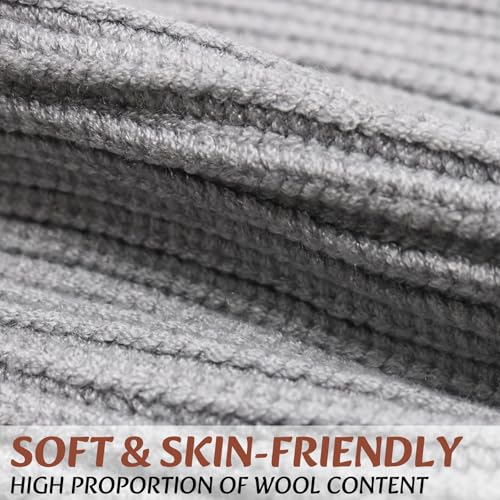 Image of Wool Fisherman Beanies for Men Women Short Cuff Knit Beanie Winter Warm Hats Trawler Hat Stylish Watch Cap
