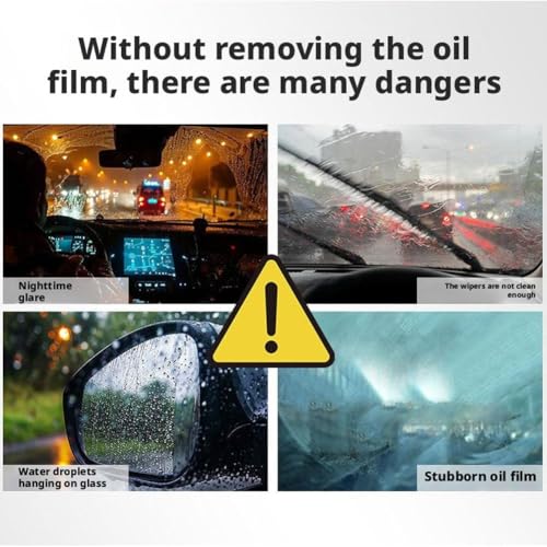 2026 Q4 Glass Guard, Glass Emulsion Car Oil Film Cleaner, Automotive Oil Film Cleaning Brush Glasss Compound Roll On, Windshield Cleaner Tool for Clear Visibility, All Type of Vehicles (1set)