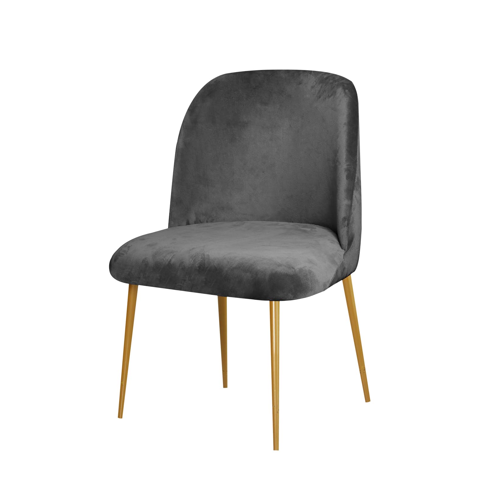 Coprisedia In Velluto Elasticizzato - Per Sedie Con Schienale Curvo, Senza Braccioli, Colore Cammello - Foto 5