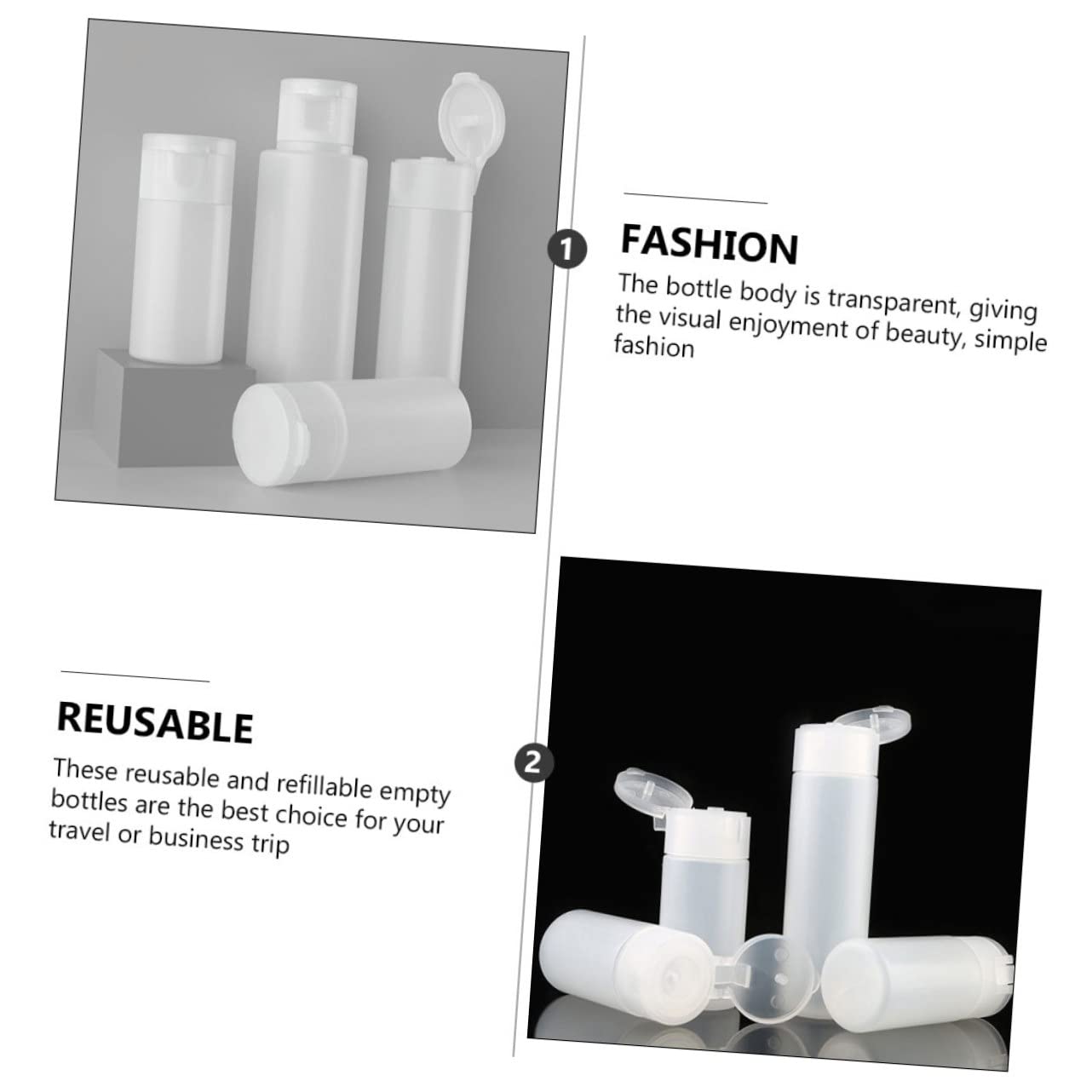 Baluue 3sets Reise Shampoo Flasche Tops Set Auslaufsicher Lotion Dispenser Große Flaschen 10 Stücke * 3