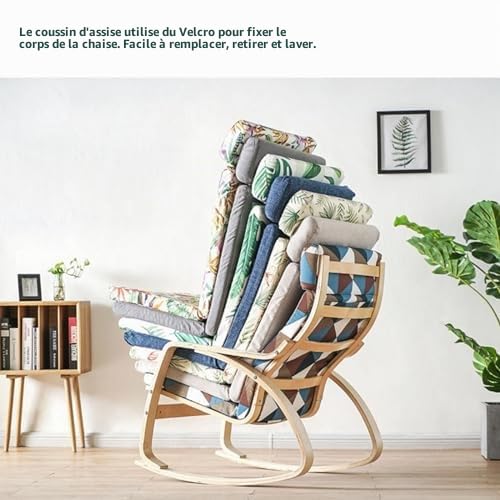 Coussin de rechange pour fauteuil, doux, antidérapant, épais, rembourré, en coton, déhoussable, pour chaise Poang