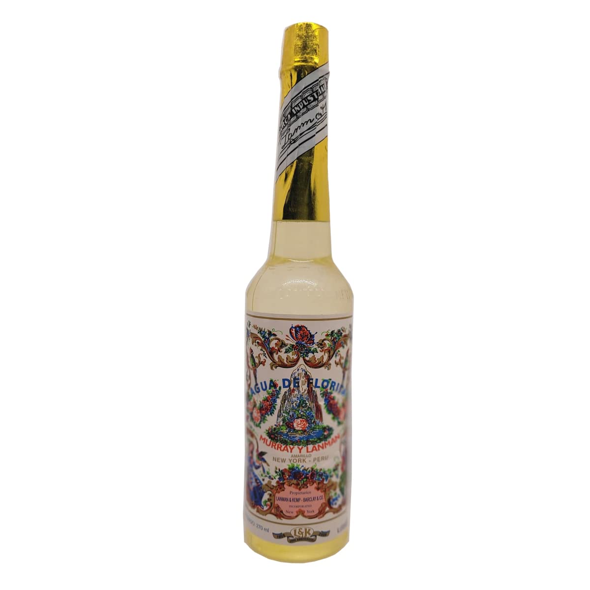 Agua Florida Peruana | Murray y LanMan | Pack de 6 Botellas de Agua Florida del Perú | Amarilla - Original 270 Ml. C/u | | 6 Botellas de Agua Florida de 270 ml + 2 Dosificadores de Spray