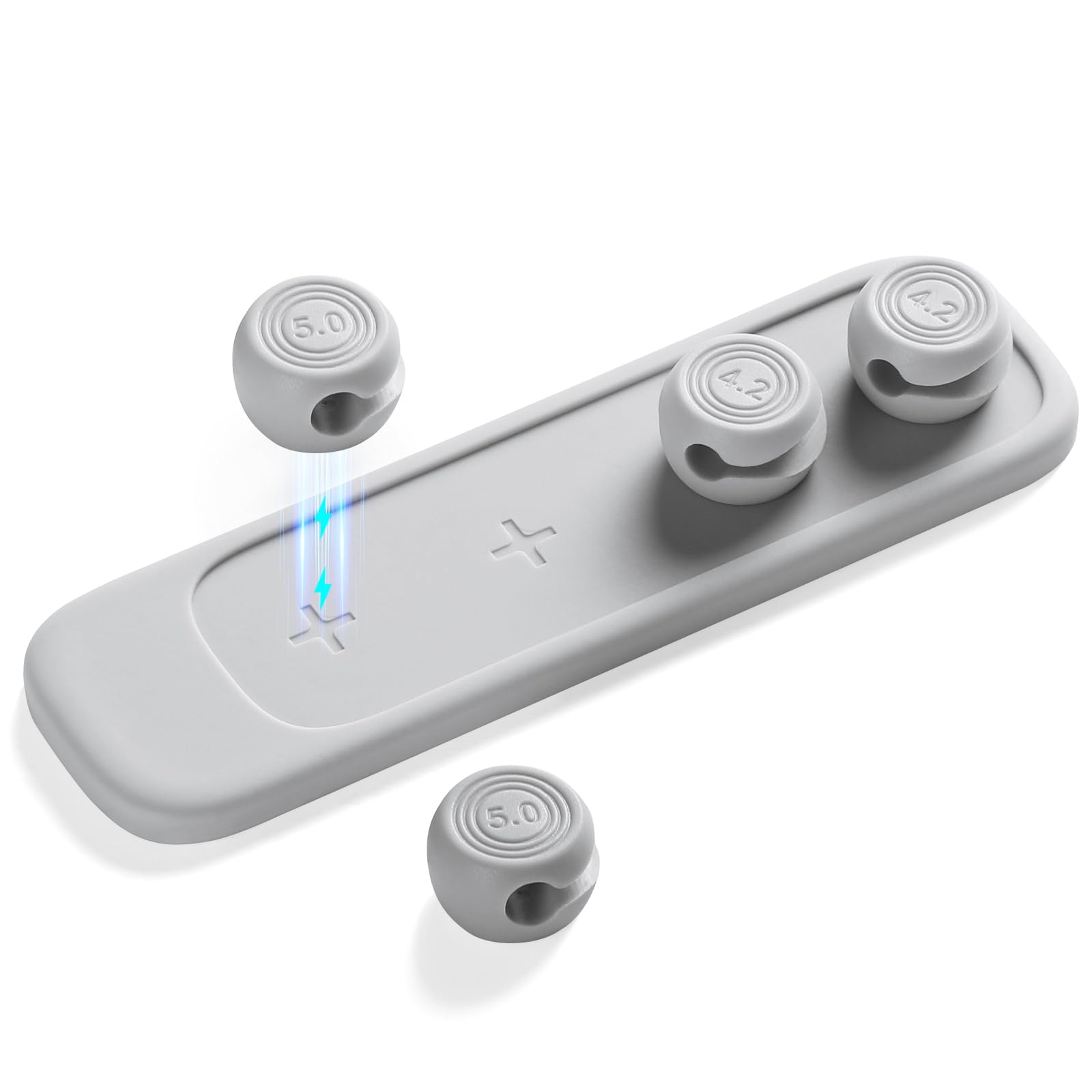 Clip per cavi, 5 pezzi, organizer per la gestione dei cavi, ganci adesivi per scrivania, cavo di alimentazione, cavo di ricarica USB, caricatore, ufficio e utenti privati (bianco, 1 1 3 5 7 prese
