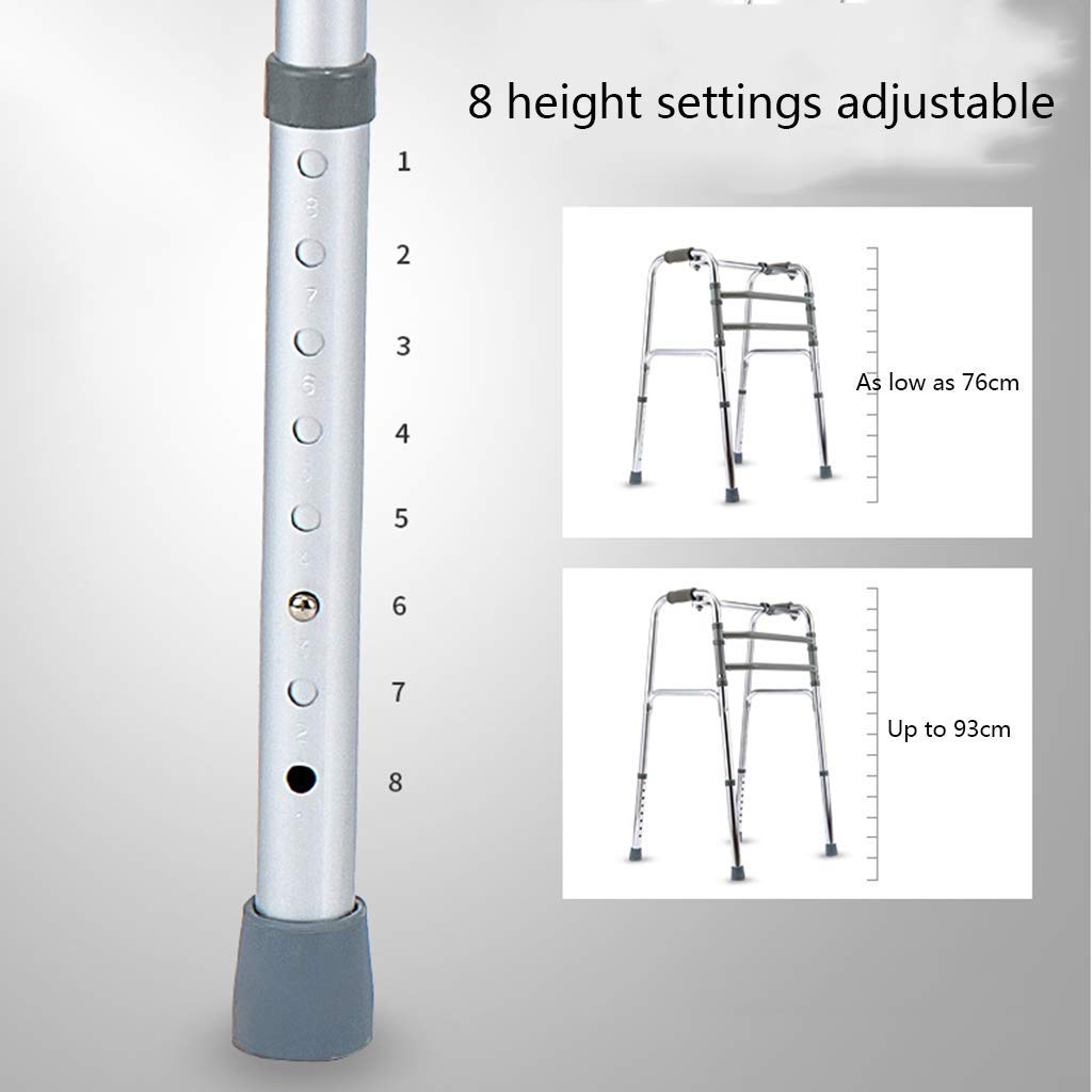 Andador Plegable. El Andador es Ligero y Plegable. Andador de aleación de Aluminio con Altura Ajustable, Plegable (sin Ruedas).