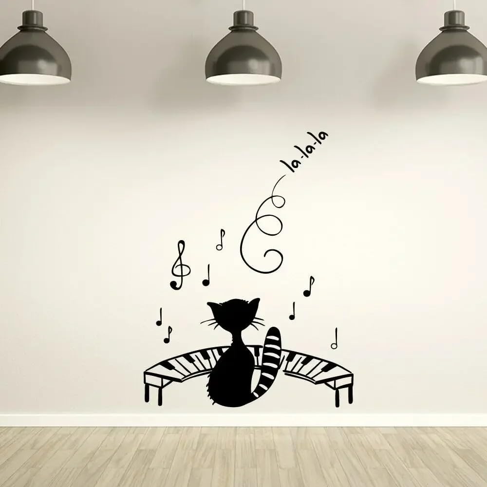 Music Art Sticker Waterproof Wall Stickers for Kitchen Restaurant Wall Art Mural M 30cm X 32cm
