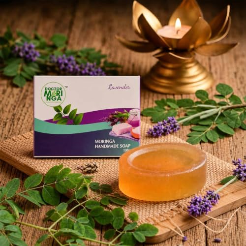 Image of Herbal Handmade Bathing Soap 100gm (1 Piece) | Lavendar Soap for Deep Cleansing | Removes Dirt & Impurities | No Mineral Oils | Suitable for All Skin Types