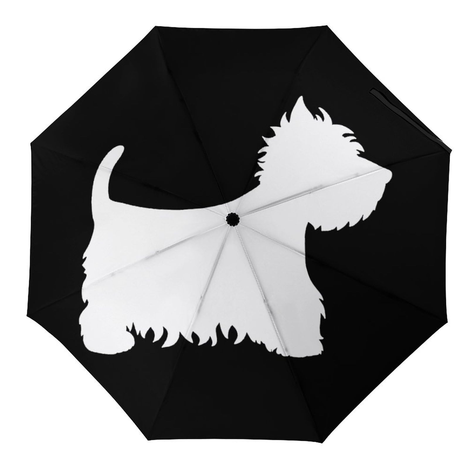 SMAZDFXX Westie Dogs Travel Umbrella For UV Rain Windproof Folding Umbrellas Portable Funny
