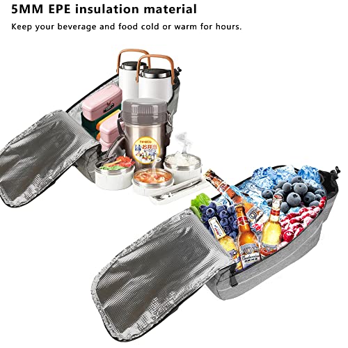 Ztz Bike Rack Bag, Bike Rear Seat Cargo Bag, Bicycle Rear Rack Storage Luggage，8L Insulated Bicycle Trunk Bag Storage Luggage Bag Waterproof With Reflective Stripes (Grey) #TOP1