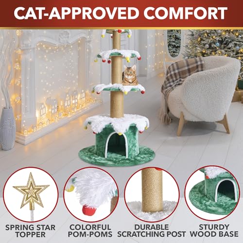 Árbol de Navidad para Gatos Multi Nivel con Rascadores y Condos miniatura 3