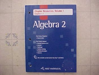 Paperback Holt McDougal Algebra 2: Chapter Resources, Volume 1 Chapters 1-7 Book