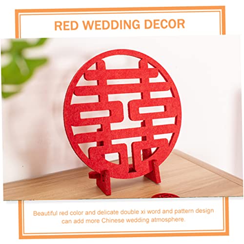 ORFOFE Chinese Wedding Decoration Double Happiness Sign 7.68X7.68X2.17In Romantic Tabletop Ornament for Wedding Party Home Decor with Traditional Double Xi Symbol - Image 3