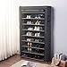 Blissun 10 Tiers Shoe Rack Shoe Storage Organizer Cabinet Tower with Non-Woven Fabric Cover (Grey)