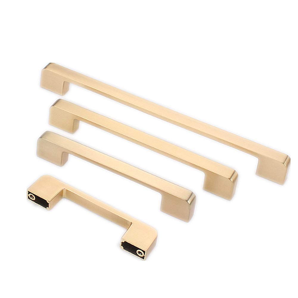 Molinter Golden Furniture Handles Cabinet Handle Bow Handle Drawer Handle For Bookcase Wardrobe Drawer (Hole Distance: 96 Mm, )