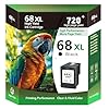 Paquete combinado de cartuchos de tinta 68XL, repuesto de tinta negra y tricolor de alto rendimiento para impresoras 68 Series, compatible con impresoras Envy 6555e, 6552e, 6155e, 6152e, 6558e