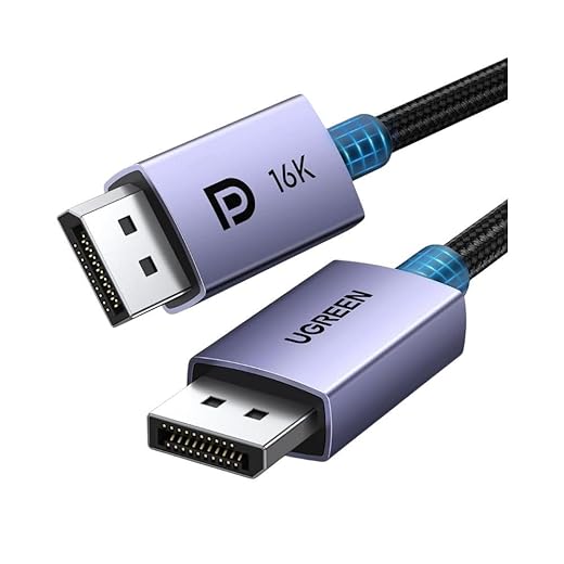 UGREEN 16K DisplayPort 2.1 6.6ft Braided Cable