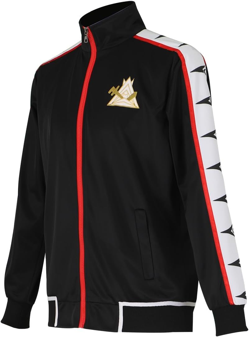 Anime Cosplay Costume Black Track Jacket Full Zip Front