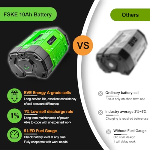 Image of FSKE Upgraded 10.0Ah Replacement for EGO 56V Battery 2Packs