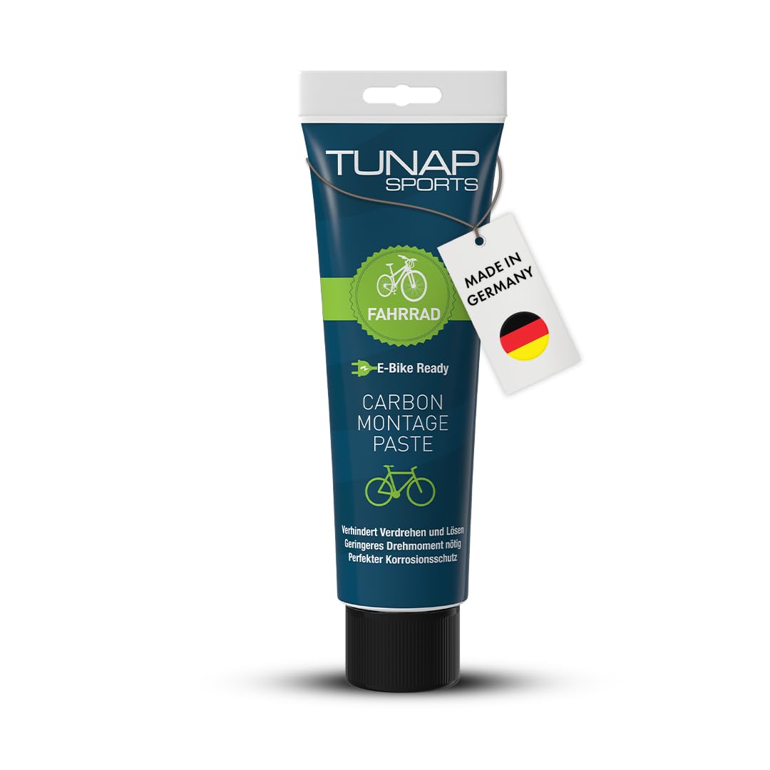 TUNAP SPORTS Carbon Montagepaste 50g | Sicherer Halt ohne Beschädigung | Verhindert Knackgeräusche & Rutschgefahr | Optimale Dosierung & einfache Anwendung | Made in Germany