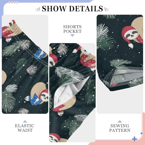 Boys' Pants Christmas Cute Animal Santa Branches Long Bottoms Jogger Pants Elastic Waist Trousers with Pockets S-XL4