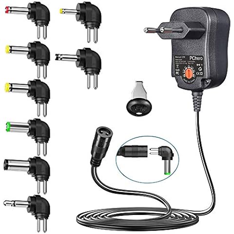 PChero Universeller 12W Wechselstrom/Gleichstrom-Adapter mit 8 Gleichstromsteckern, Spannung von 3 V bis 12 V einstellbar Cover