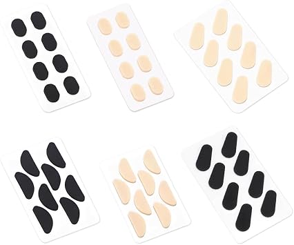 24 Pairs Soft Foam Self-Adhesive Glasses Nose Pads, Non-Slip Nose Guards for Eyeglasses, Sunglasses, and Reading Glasses, 1.5mm Thick Skin Color & Black
