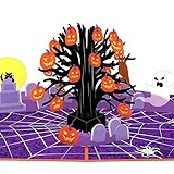 Lovepop® Grusel-Baum 3D-Pop-Up-Karte – Halloween-Grußkarte mit Einsteckfach und Umschlag, handgemachte Pop-Up-Halloweenkarte mit gruseligem Baum mit Kürbissen und Geistern, 3D-Klappkarte für Halloween