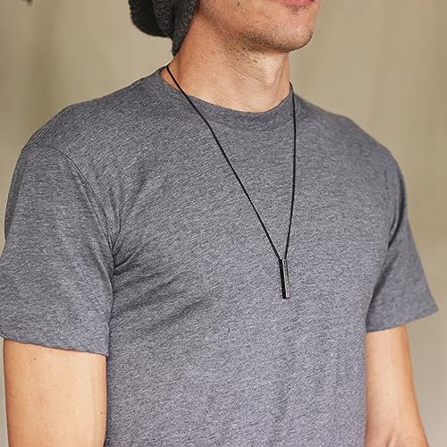 Stoic Muse Memento Mori Double Sided Pendant Bar Necklace Matte Black3