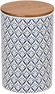 Wenko Lorca Storage Box with Bamboo Lid, blue, 0,95 litre