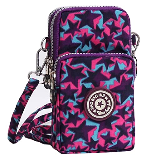 Mini Bolso para Movil Bandolera Mujer Bolso Pequeño Bolso Monedero Movil Mujer Celular Cruzado Bolsa De Tarjeta Bancaria Crossbody (Estrellas...