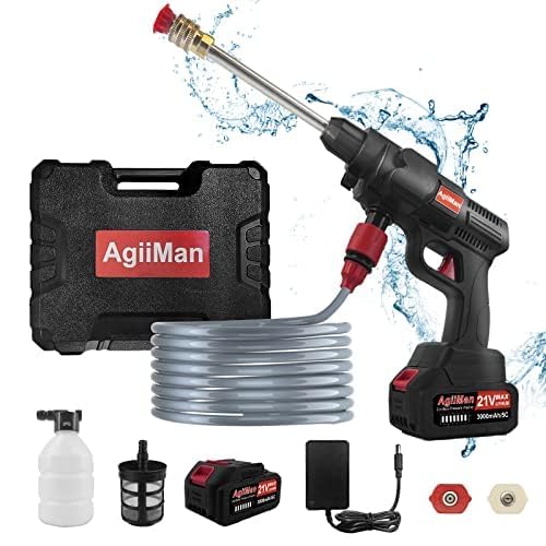Cordless Pressure Washer - Max 500PSI Battery Powered Pressure Washer Handheld, 21V Portable Cordless Power Washer with Rechargeable 3.0Ah Battery for Car/Fence/Floor/Wall/Patio Cleaning&Watering (B0CT5Y5SDG) Amazon Price History, Amazon Price Tracker