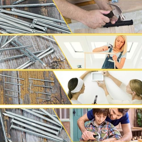 Image of 350Pcs Hardware Nails Assortment Set Picture Hanging Nails Iron Wall Nails with Box for Hanging Picture Craft Projects