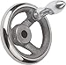 Kipp 06271-4125X14 Grey Cast Iron/Steel Handwheel with Revolving Machine Handle, Metric, 125 mm Diameter, 14 mm Bore Size