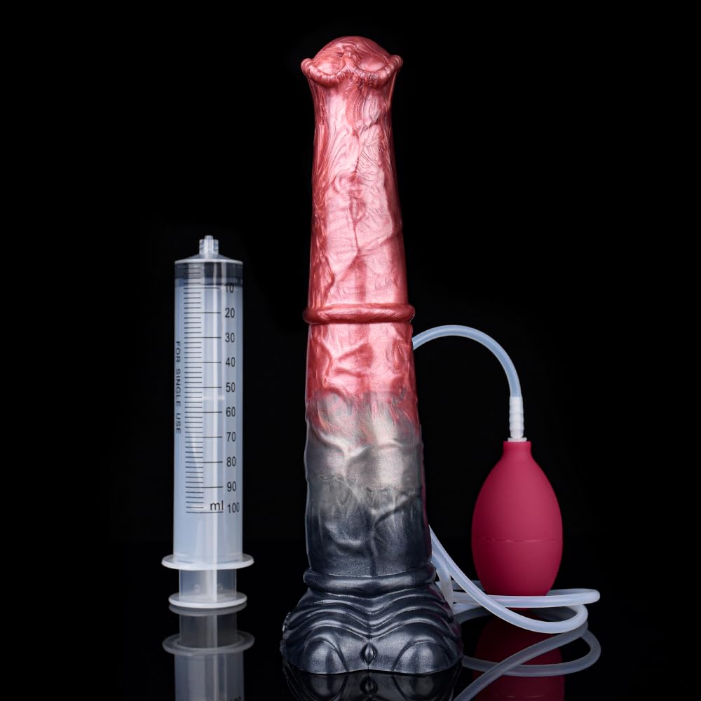 Dildo di cavallo Dildo gigante di cavallo animale con ventosa Spray Squirting Pene Plug anali Silicone multicolore Giocattoli sessuali anali for uomini e donne