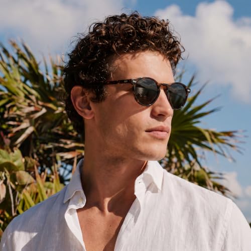 Image of CARFIA Acetate Polarized Sunglasses for Men Retro Classic Round Shades