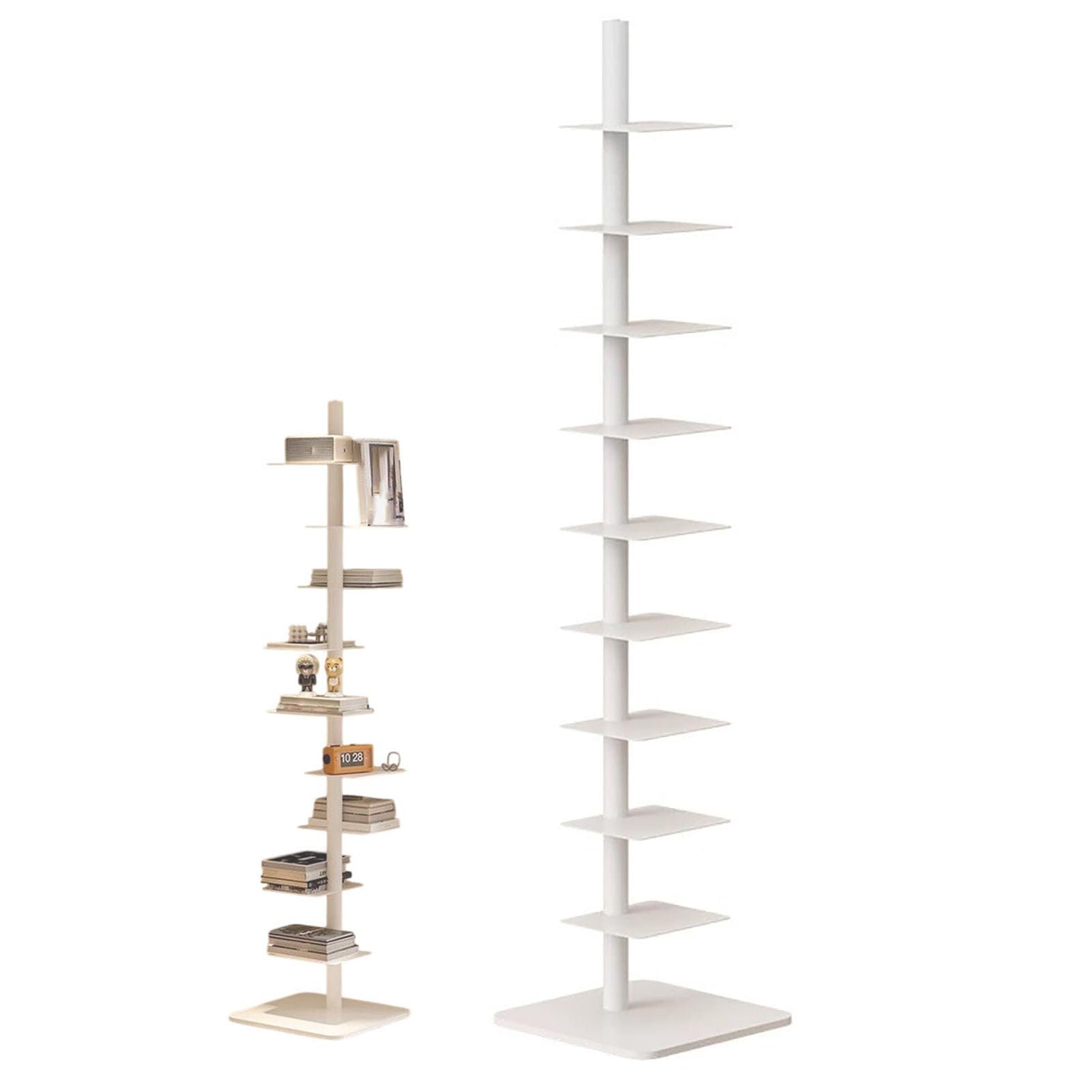 Estantería de metal de 9 niveles estable y torre vertical multiusos