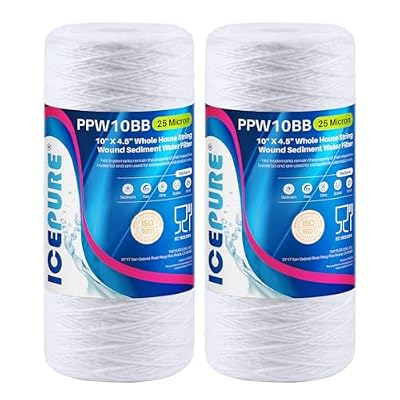 ICEPURE 25 Micron 10”x4.5'' Whole House Sediment String Wound Water Filter Replacement filter for 84637, WPX5BB97P, PC10, 355214-45, 355215-45, WP10BB97P, WP5BB97P, 2PACK
