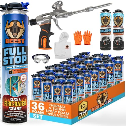 BEEST FullStop Spray Foam Insulation Kit for Walls and Attic - Fire Rated - 720 Board ft/sq.ft...