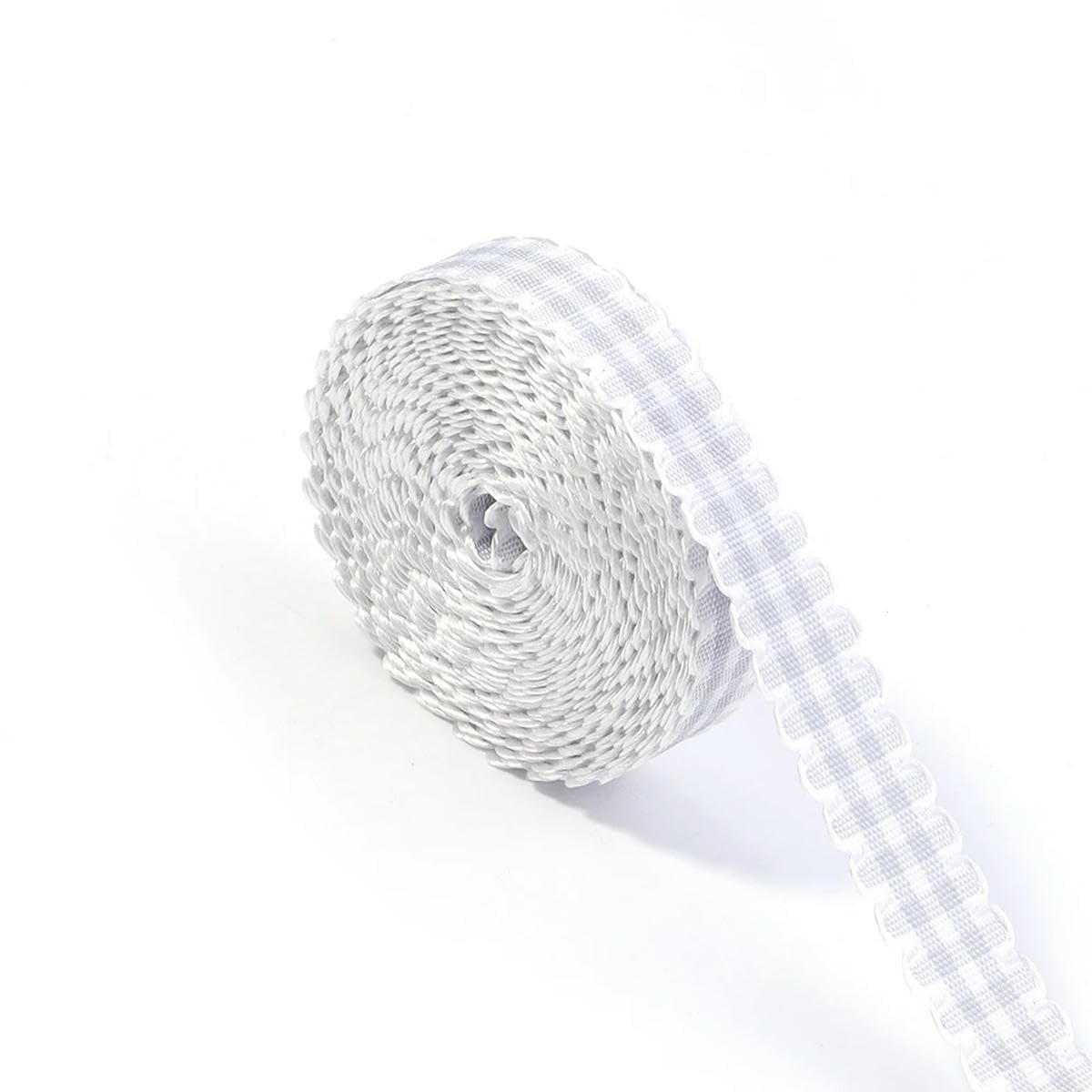 CIVIOOH 5Yards 10mm Plaid Cotton Ribbon Wedding Decoration DIY Sewing Fabric Handmade Bow Ribbons Gift Packaging