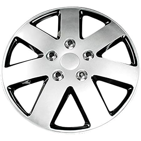 Amazon ホイールカバー 15インチ 4枚 日産 ティーダ シルバー ブラック Br ホイールキャップ セット タイヤ ホイール アルミホイール ホイールカバー 車 バイク