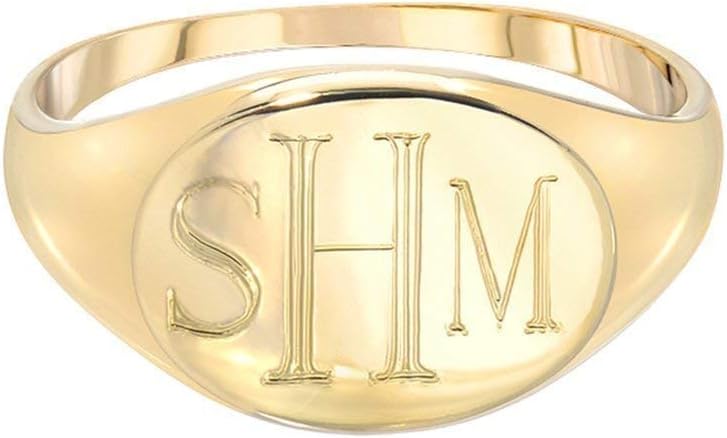 Zoe Lev Jewelry 14k gold monogram signet ring